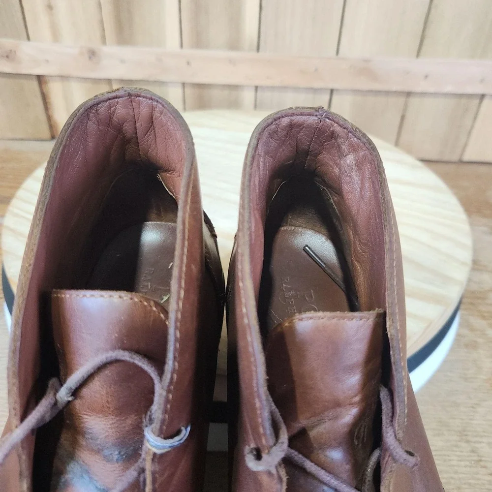 Polo Ralph Lauren Marlow-BO-CSL Boots Mens 9D Brown Leather Chukka Crepe Sole